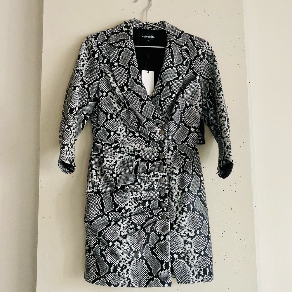 NWT Retrofete Willa Dress Snakeskin Sz S